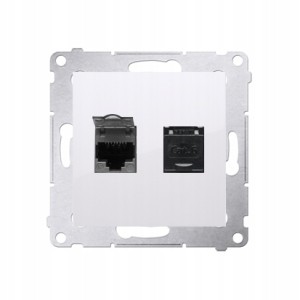 Simon 54 Gniazdo komputerowe podwójne kat.6 biały D62.01/11