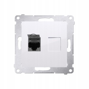 Simon 54 Gniazdo komputerowe RJ45 kat.6 biały D61.01/11