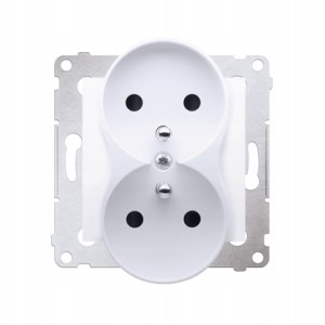 Simon 54 Gniazdo podwójne biały DGZ2M.01/11