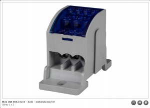 F2.0331 Blok LKN 80A (3x16 - 4x6) niebieski AL/CU