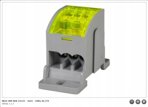 F2.0333 Blok LKN 80A (3x16 - 4x6) żółty AL/CU