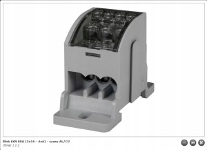 F2.0332 Blok LKN 80A (3x16 - 4x6) szary AL/CU