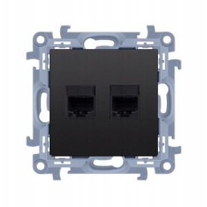 Simon 10 Gniazdo komputerowe podwójne 5e czarny C52.01/49