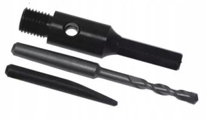 Uchwyt SDS-plus do koronek + wiertło pilot DEDRA