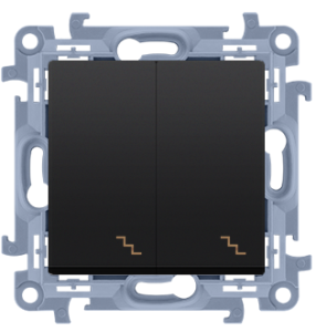 Simon 10 Łącznik schodowy podwójny czarny CW6/2.01/49