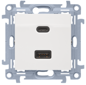 Simon 10 Ładowarka USB podwójna C+A 30W biały CEC2CAQ.01/11
