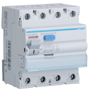 Wyłącznik różnicowoprądowy 4P 63A 300mA A S CPA463J Hager