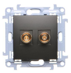 Simon 10 Gniazdo głośnikowe pojedyncze czarny CGL2.01/49