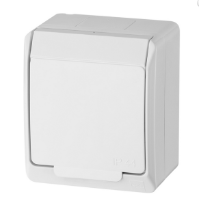 Gniazdo Hermetyczne 1 białe 2P+Z  Hermes IP44