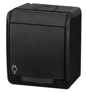 Gniazdo Hermetyczne 1 czarne N/T Hermes IP44