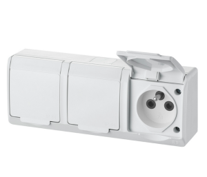 Gniazdo Hermetyczne 3 białe 2P+Z  Hermes IP44