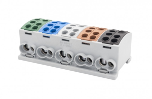 F2.0388 Blok rozdzielczy Zacisk 5-torowy 5x125A 25/35 mm2 drut/linka
