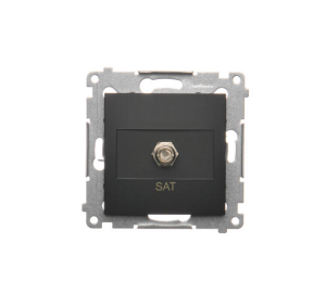 Simon 54 czarny mat gniazdo antenowe pojedyncze typu „F” DASF1.01/49