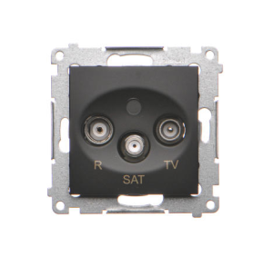 Simon 54 czarny mat gniazdo antenowe R-TV-SAT DASK.01/49