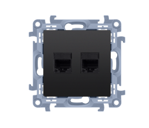 Simon 10 gniazdo komputerowe podwójne kat.6 czarny C62.01/49