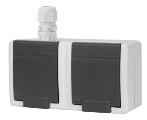AQUANT Gniazdo hermetyczne podwójne dławik IP65