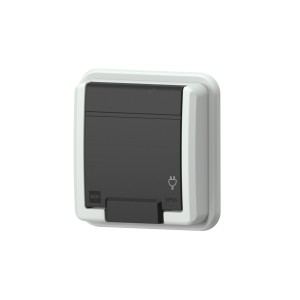 AQUANT Gniazdo podtynkowe z/u IP55 szary